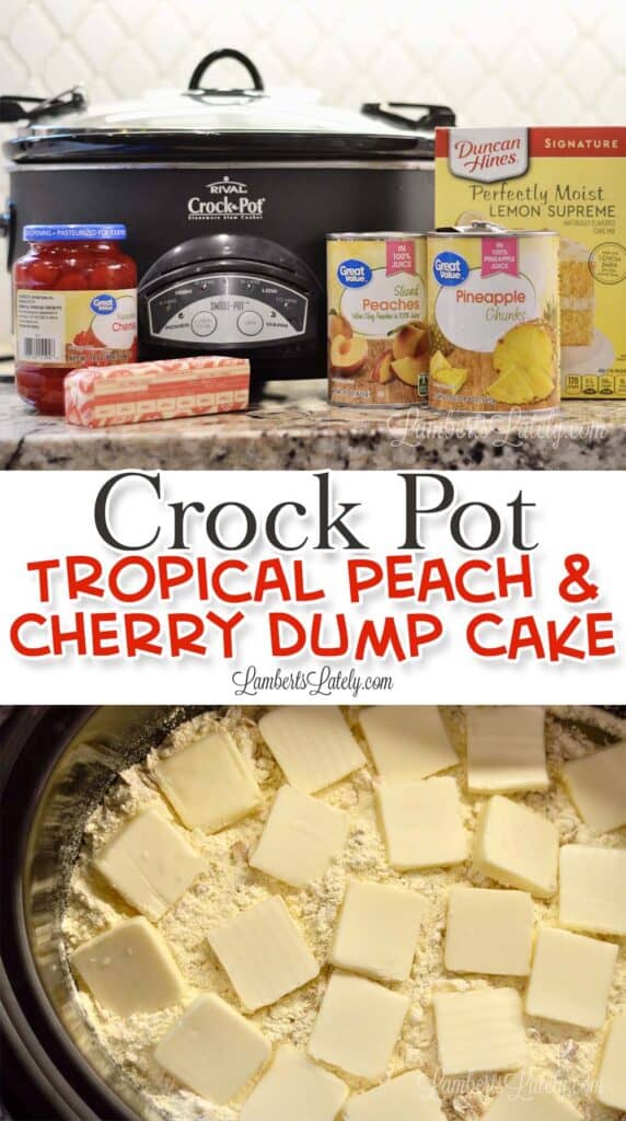Crock Pot Tropical Peach & Cherry Dump Cake Recipe