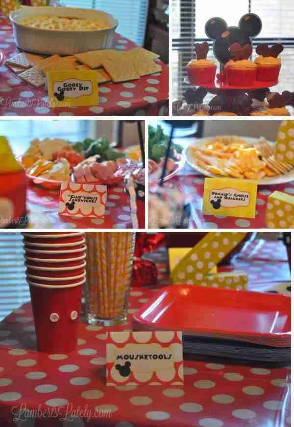 Mickey Mouse Clubhouse Birthday Party Food Table (Menu Included) || Printable Food Labels Free