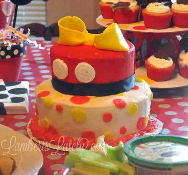 Mickey Mouse Clubhouse Birthday Party Food Table Birthday Cake (Menu Included) || Printable Food Labels Free