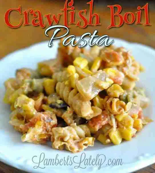Crawfish Boil Pasta - great way to use up leftovers from a crawfish boil!