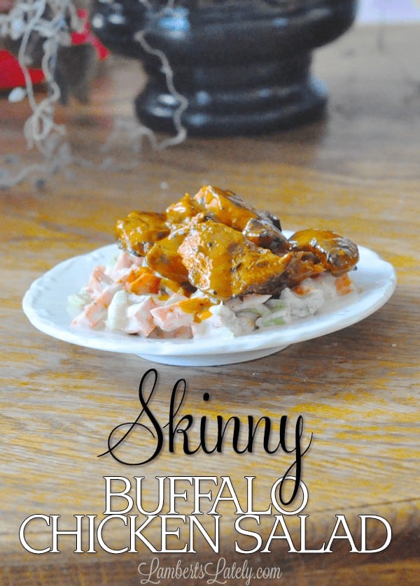 Recipe for a skinny buffalo chicken salad...tons of flavor without tons of calories!
