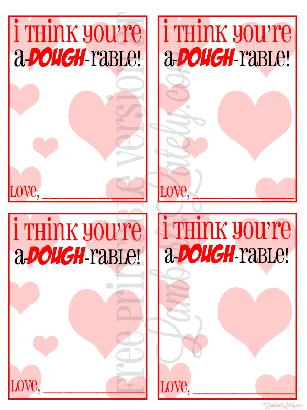 Free Printable Valentines for Play-Doh.
