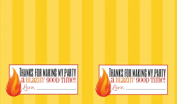 Free printable favor tags for a fireman / firetruck birthday party