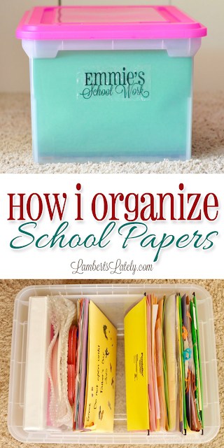 This post shows how to organize school papers by year - keep those memories without having to keep all of the paper! Remember your kids time as a student without keeping a ton of stuff.