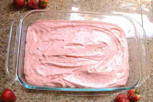 chocolate strawberry earthquake cake - cake batter