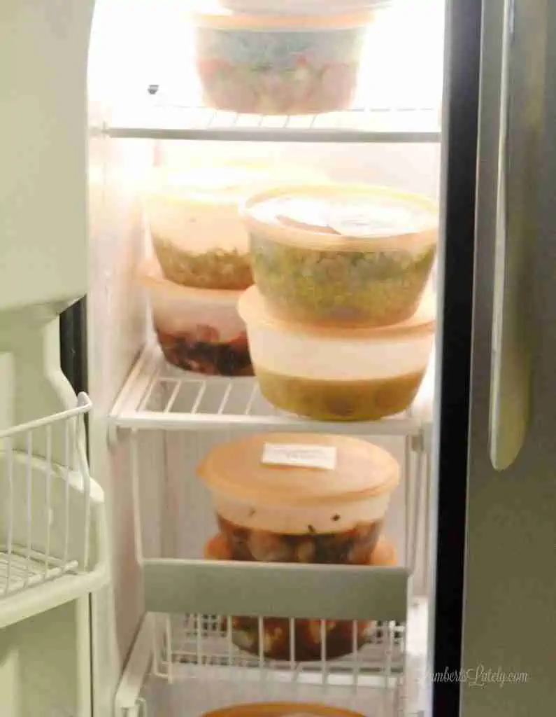 make ahead meals in a freezer.