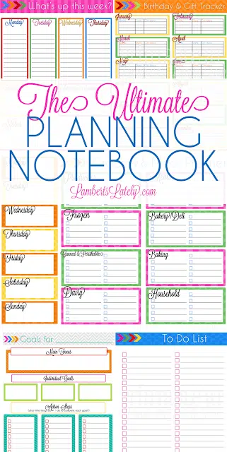 Ultimate Planning Notebook || Free Planner Printables || Planning Templates || Colorful Paper Planner || Home Organization