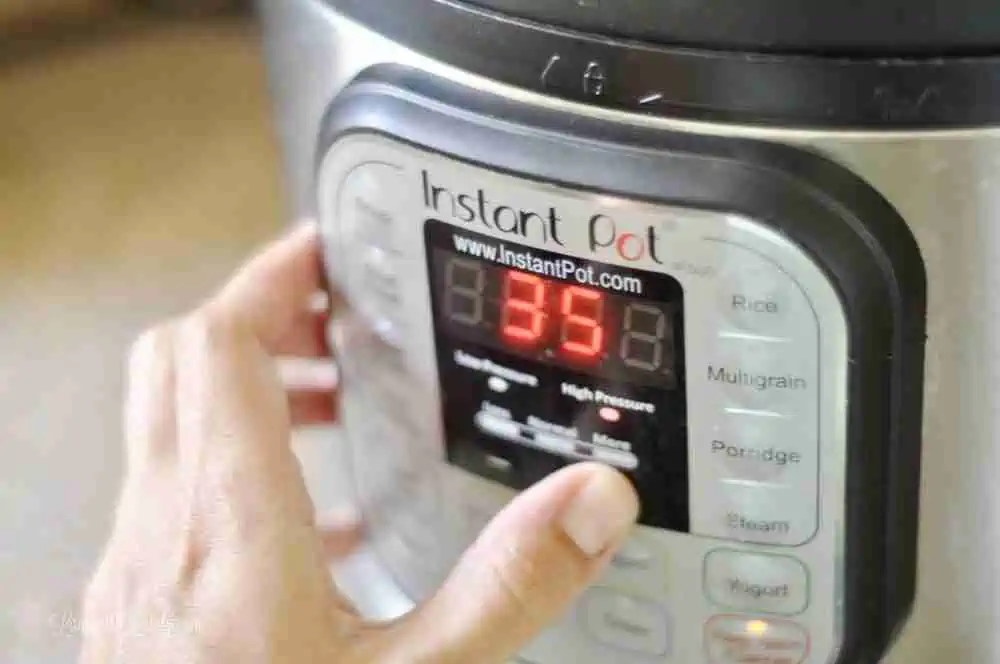 setting an instant pot to 35 minutes.