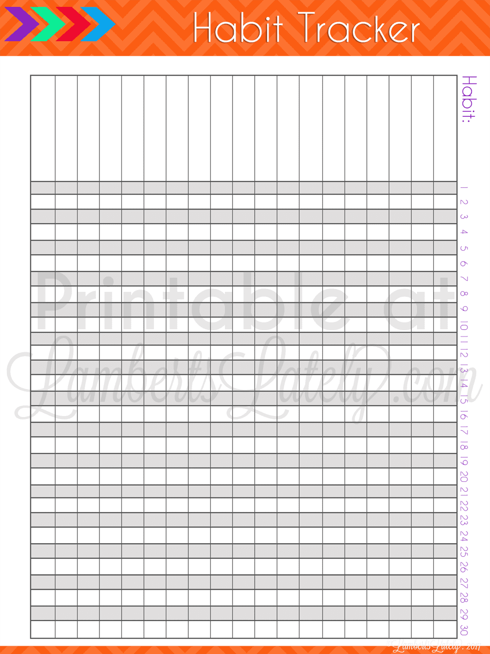 habit tracker printable.