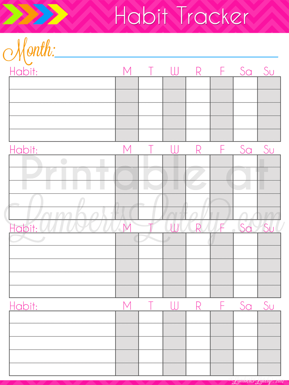 habit tracker printable.