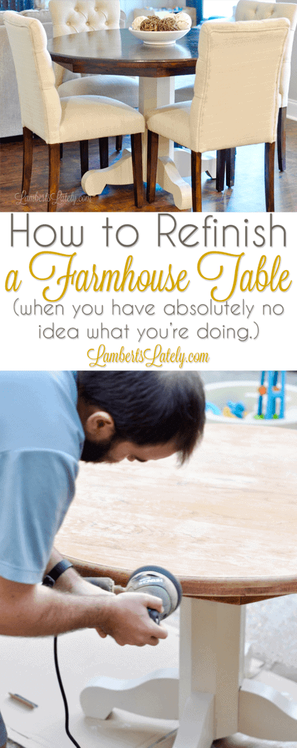 How to Refinish a Kitchen Table Farmhouse Style || DIY Stained Top Painted Base Legs || Ideas for a Wood Oak Table || Minwax Espresso Tabletop