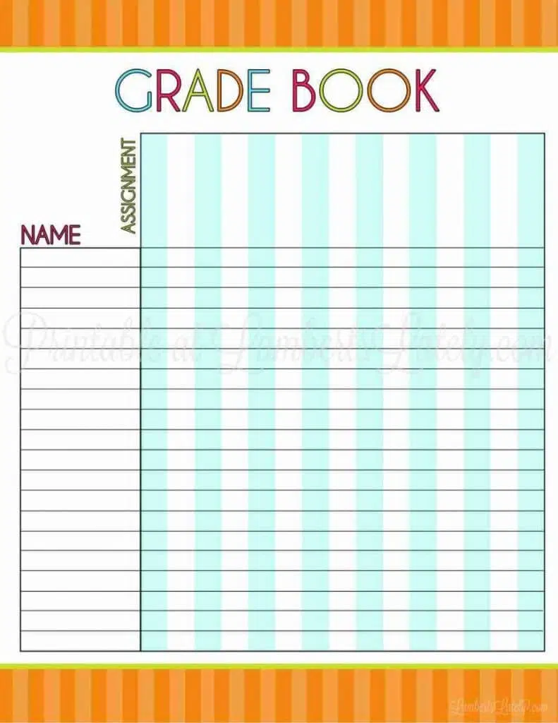 grade book teacher planner printable.