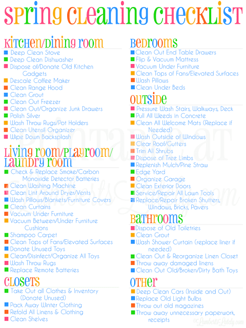 My Spring/Fall Cleaning Checklist Printable