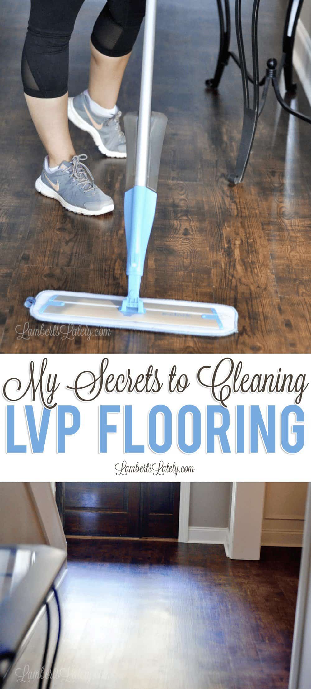 Great tips for how to clean Luxury Vinyl Plank Flooring (LVP) - has mop, robot vacuum, and floor cleaner recommendations! These cleaning ideas include the best way to keep up daily and weekly maintenance.