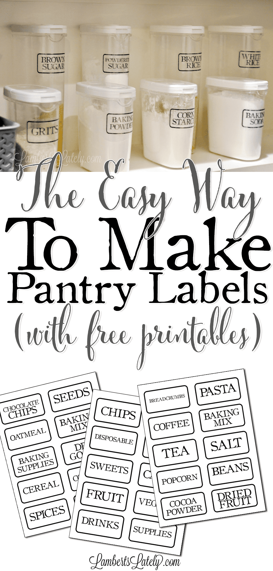 the easy way to make pantry labels with free printables.
