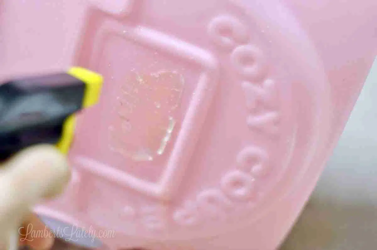 spraying decal residue with goo gone.