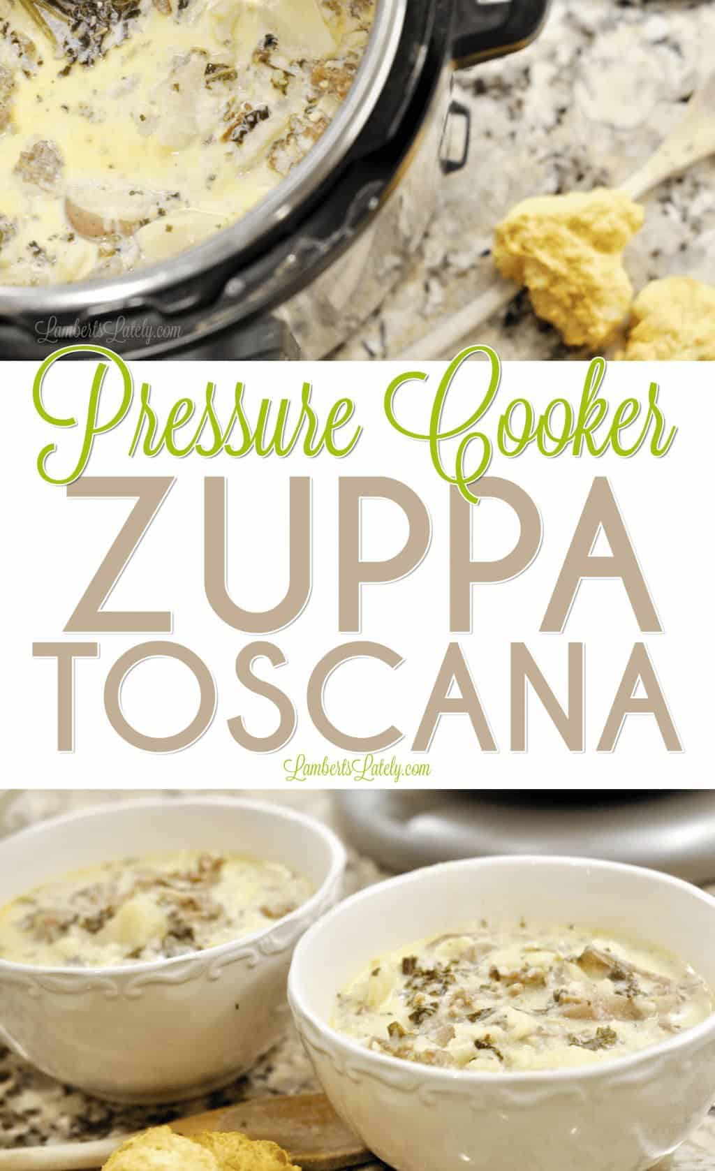 This easy copycat recipe for Pressure Cooker Zuppa Toscana can be made in the Instant Pot and is loaded with big flavors - sausage, bacon, and kale make it delicious!