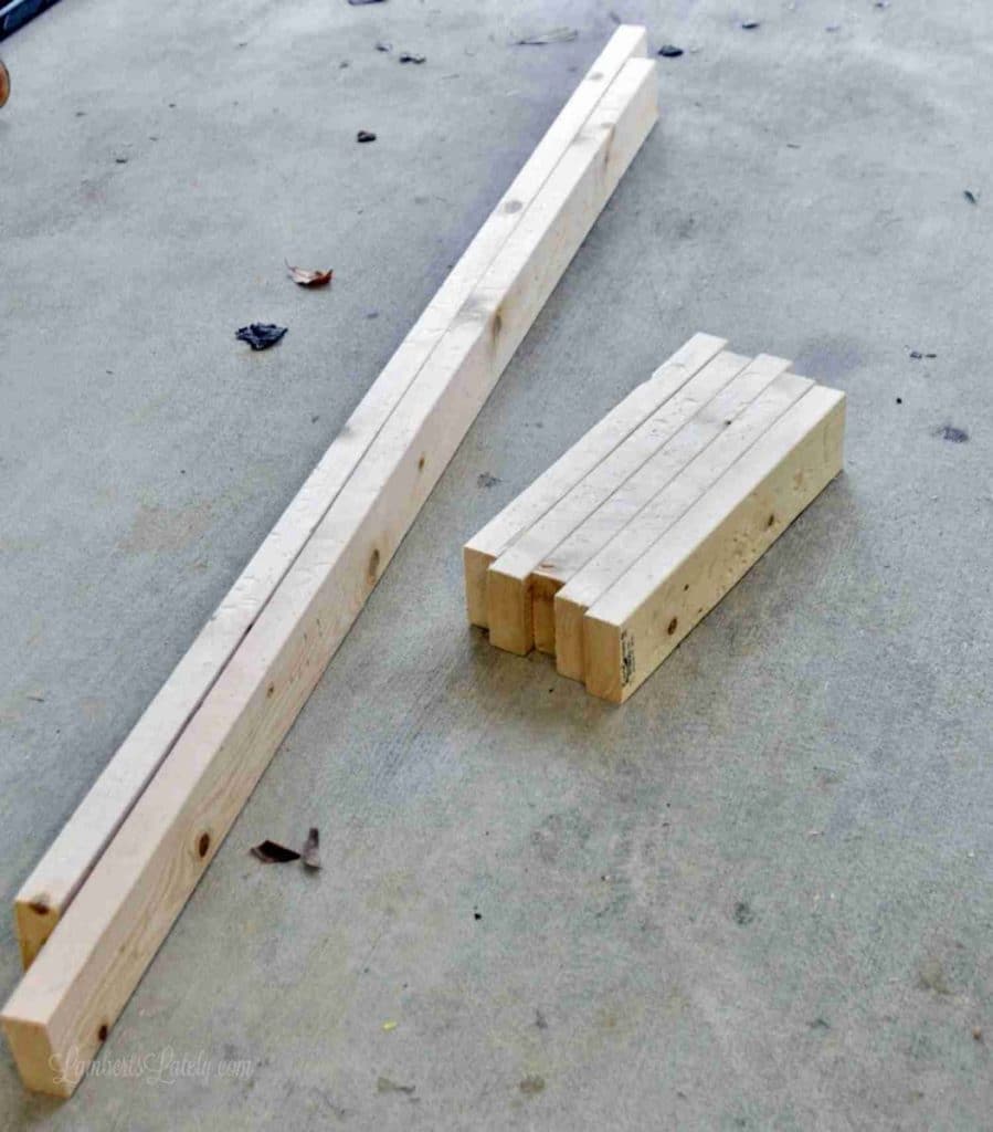 organized cut stacks of 2x4