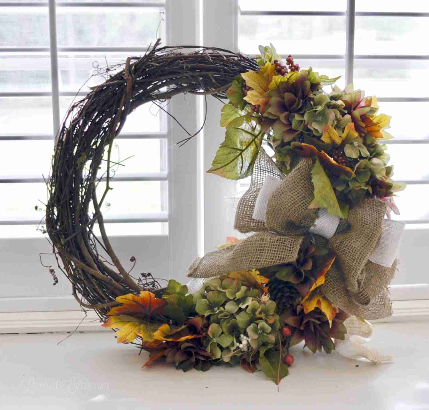 fall wreath for front door - finished product