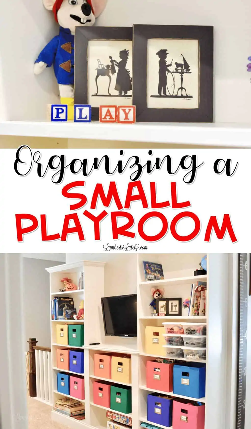 organizing a small playroom.