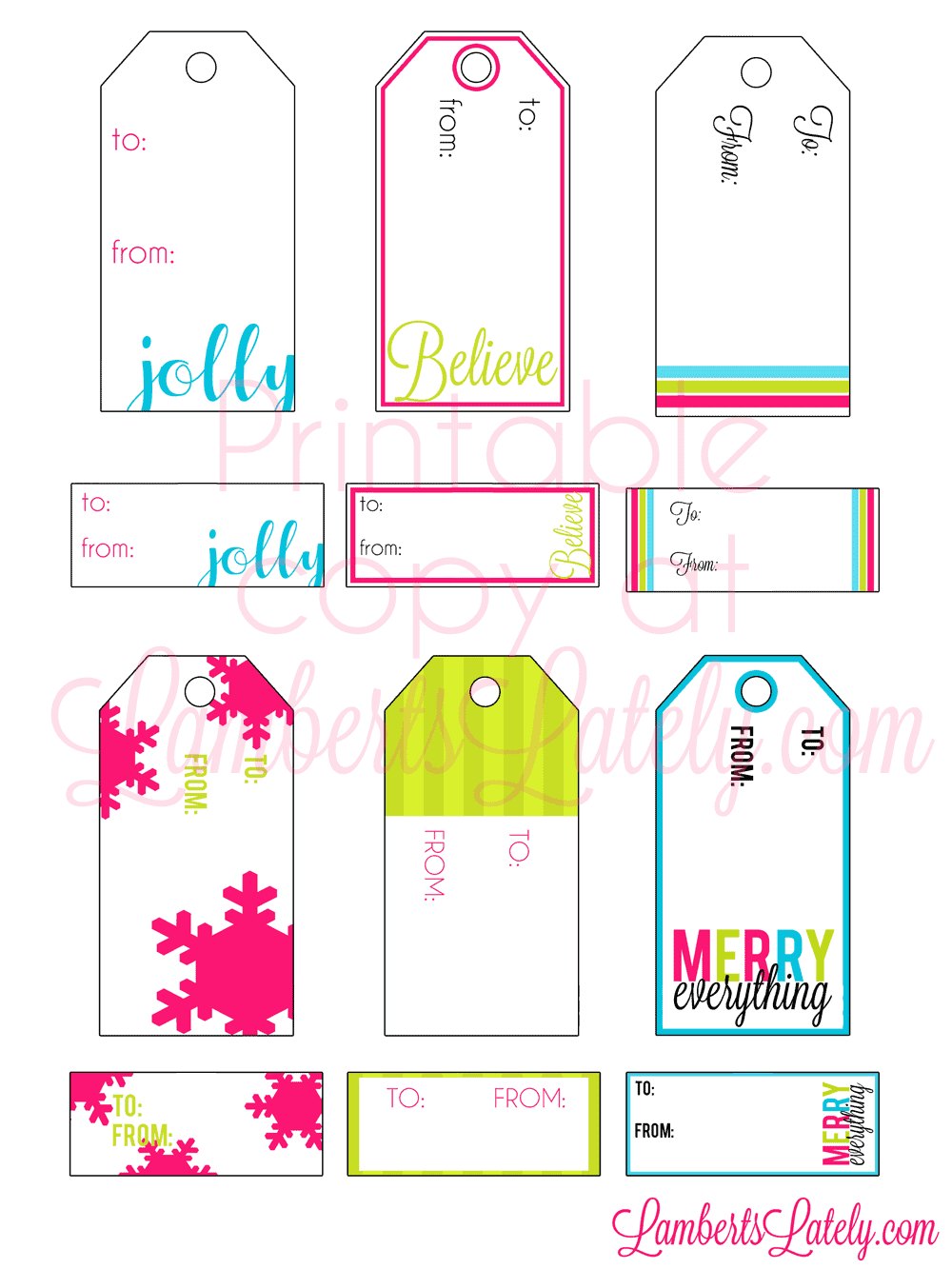 Christmas Stickers, Printable Christmas Gift Stickers, Download