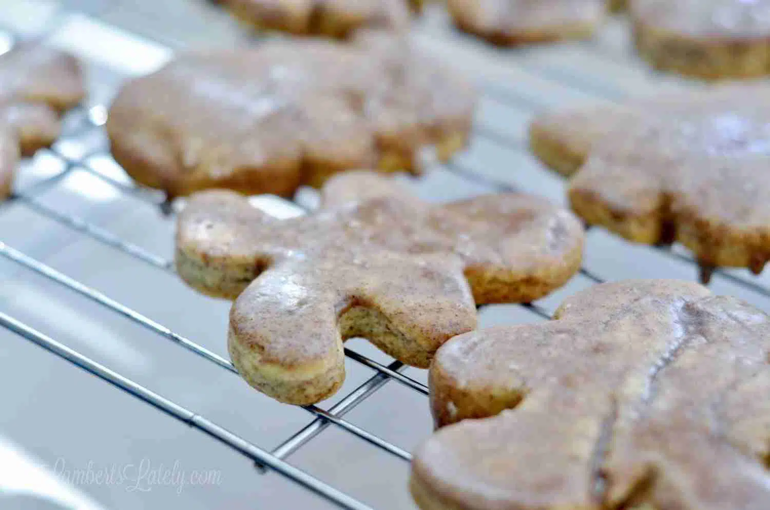 cinnamon sugar cookies on a baking rack.