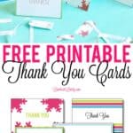This set of templates for free printable thank you cards can be used by kids and adults - very bright and colorful! Great to use for the holidays or birthdays.