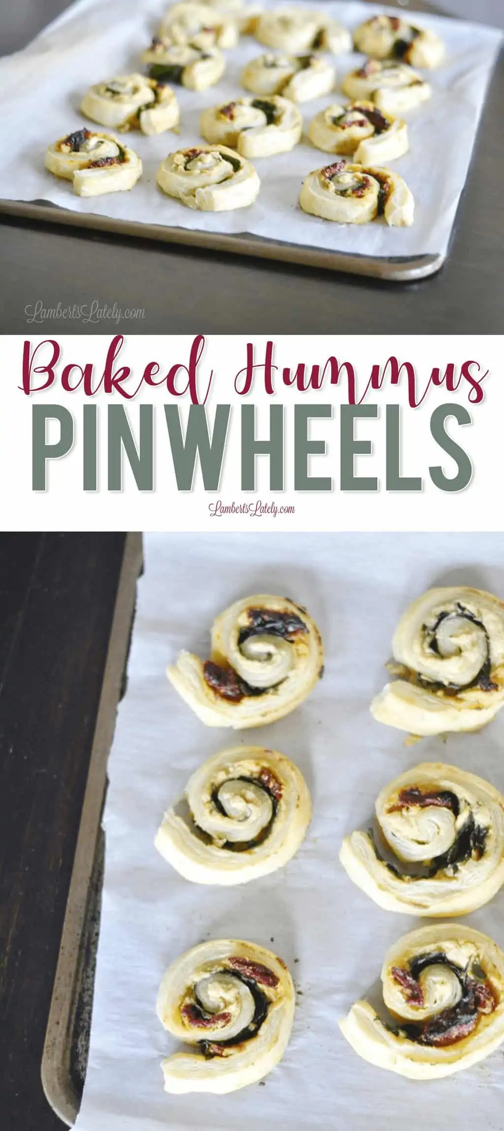 Baked Hummus Pinwheels.