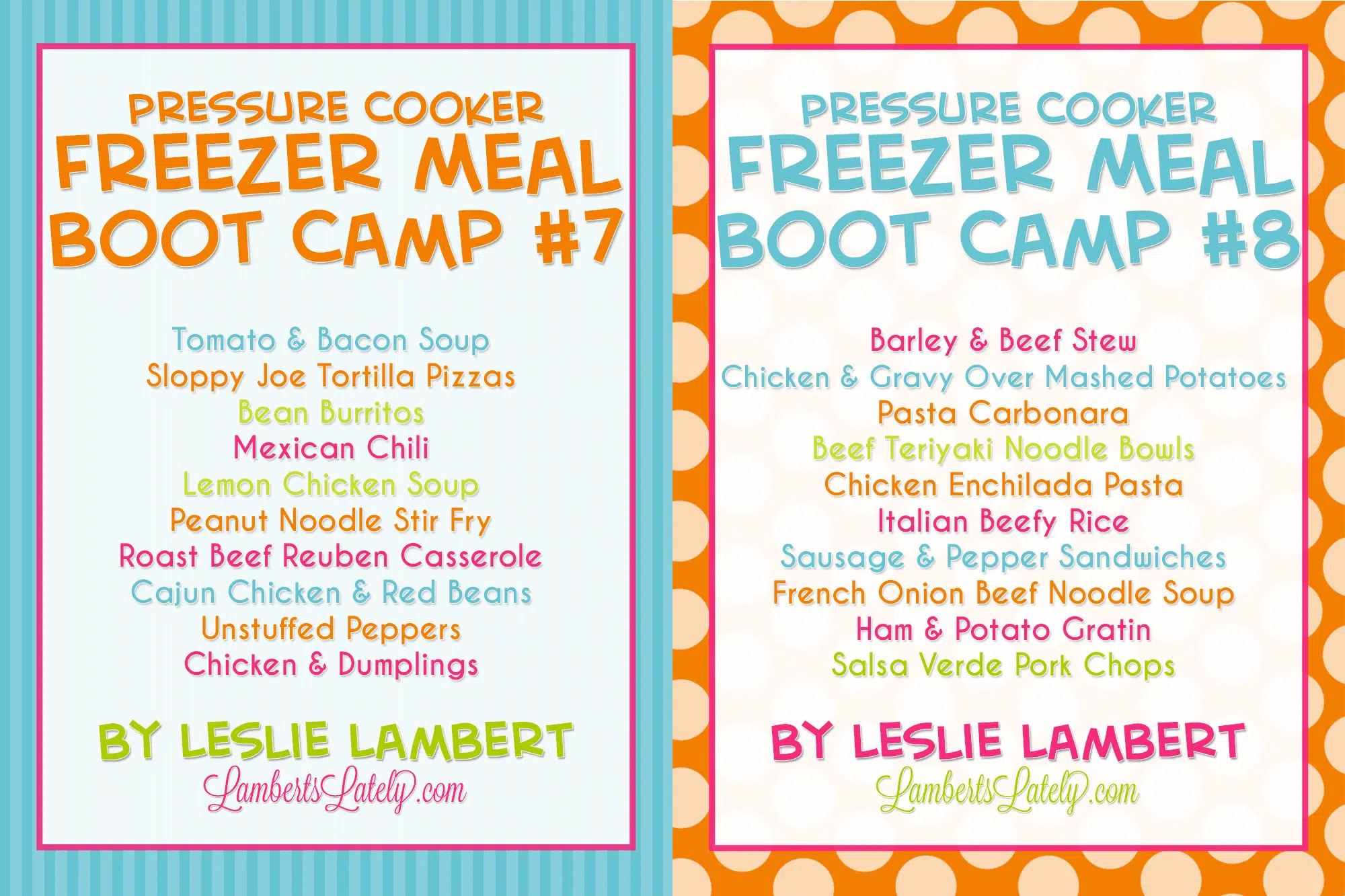cover of pressure cooker freezer meal boot camp 7 and 8.