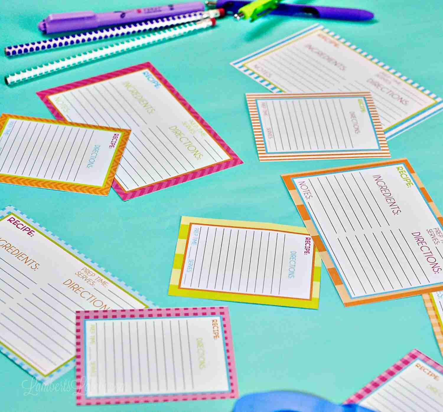 Recipe Card Printables Collection - Lamberts Lately