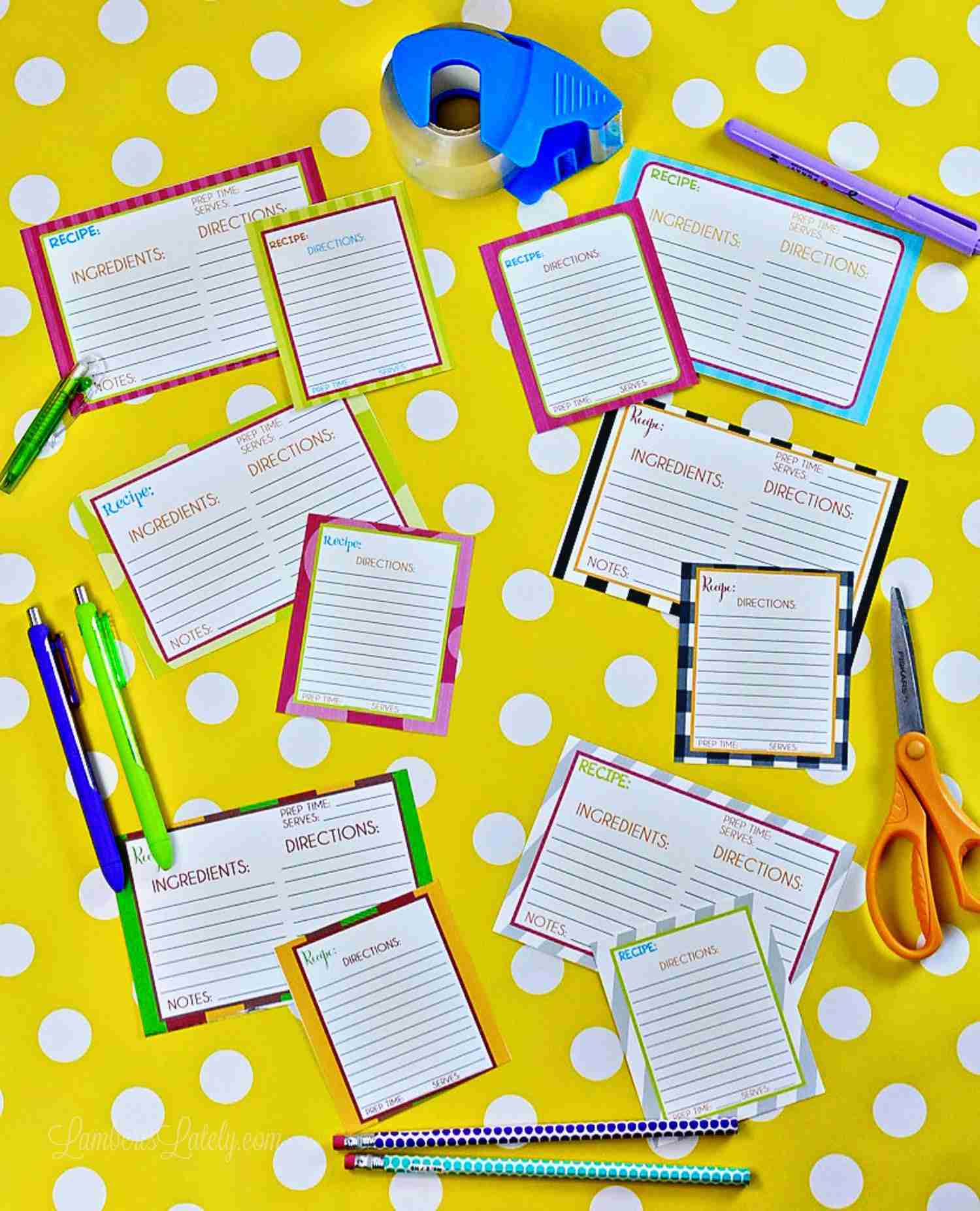 Recipe Card Printables Collection - Lamberts Lately