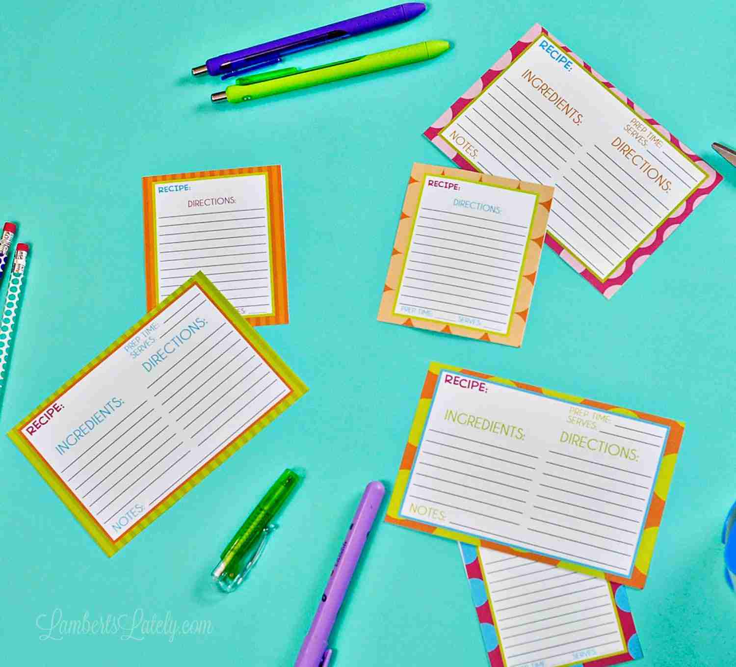 Recipe Card Printables Collection - Lamberts Lately