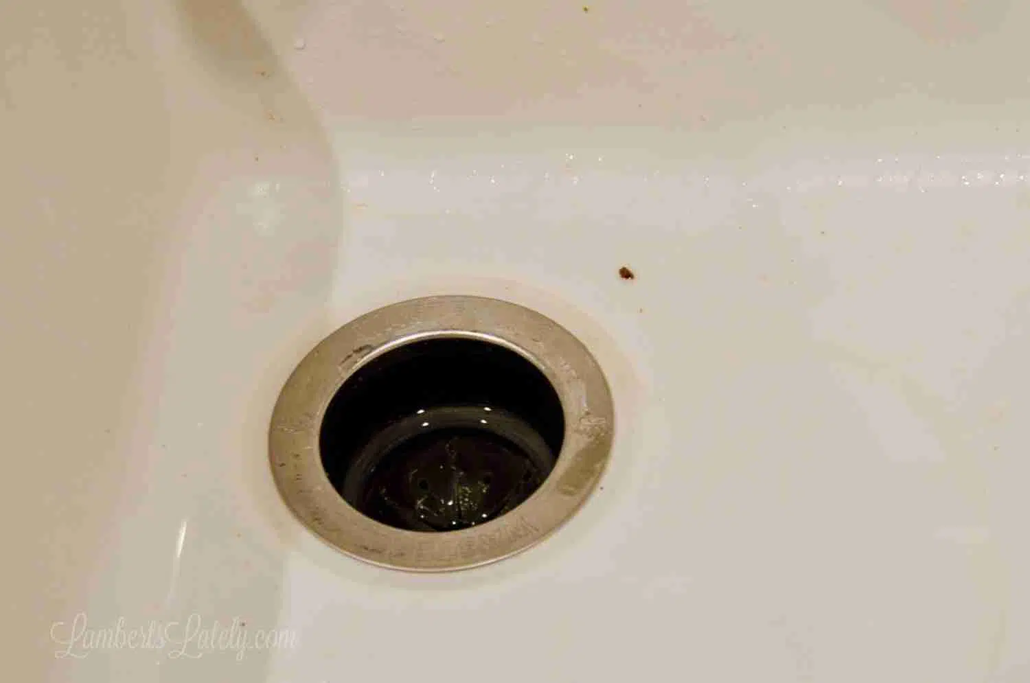dirty porcelain sink drain.