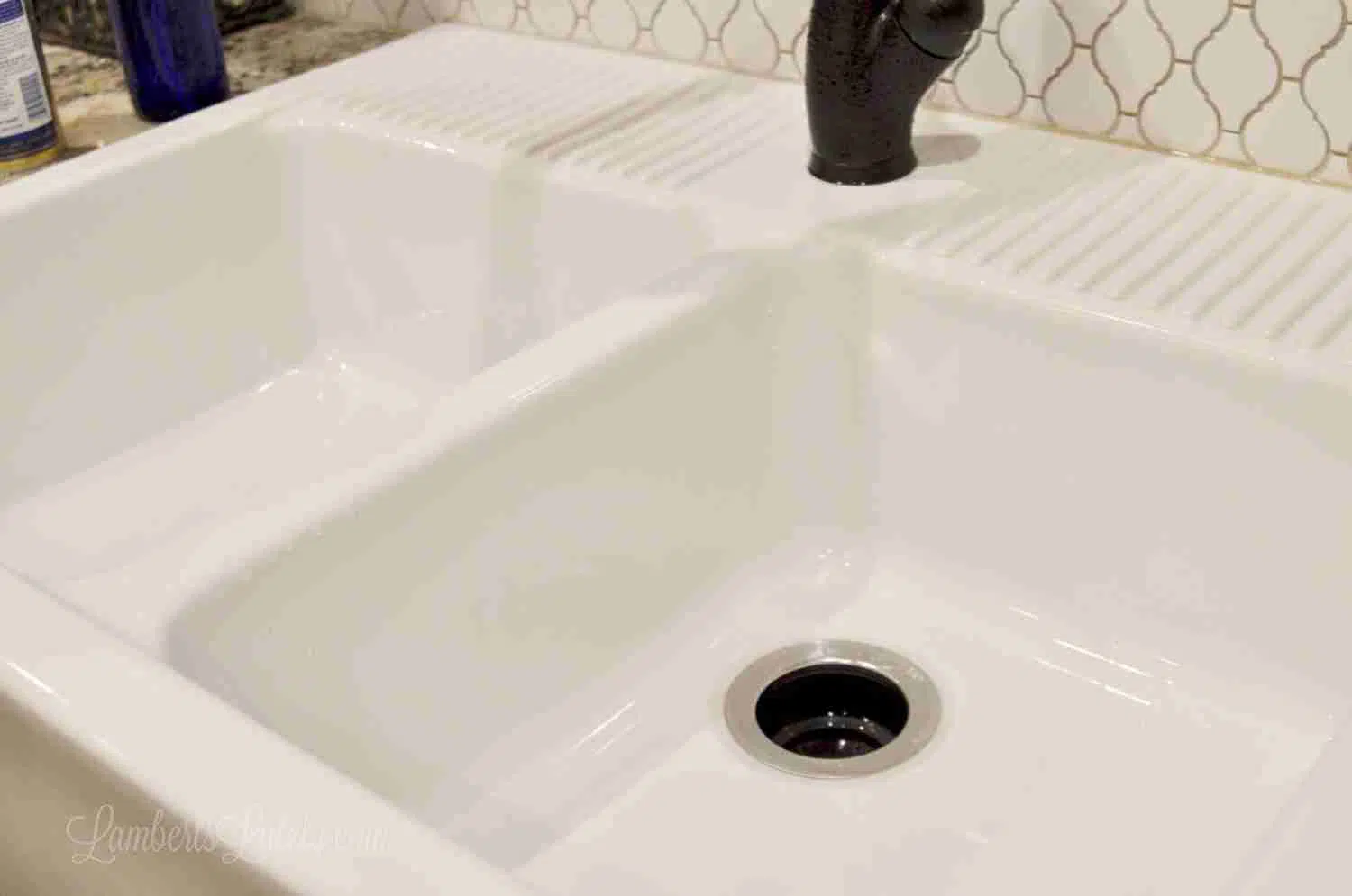 clean porcelain sink.