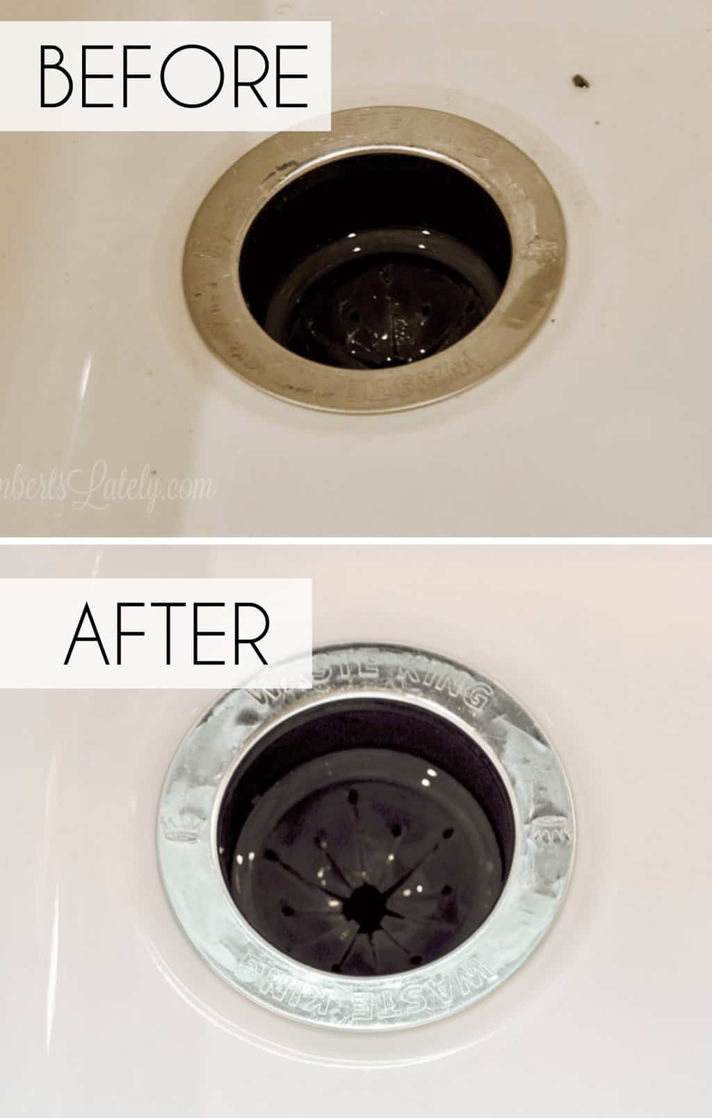 how to clean a porcelain sink - before and after