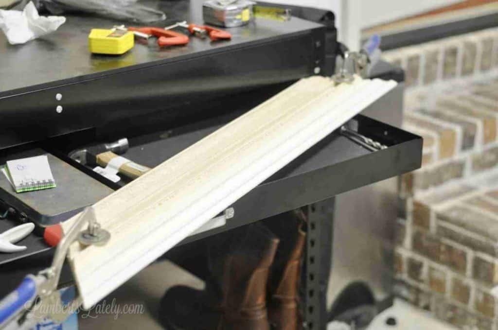 edge of a side of the frame clamped together.