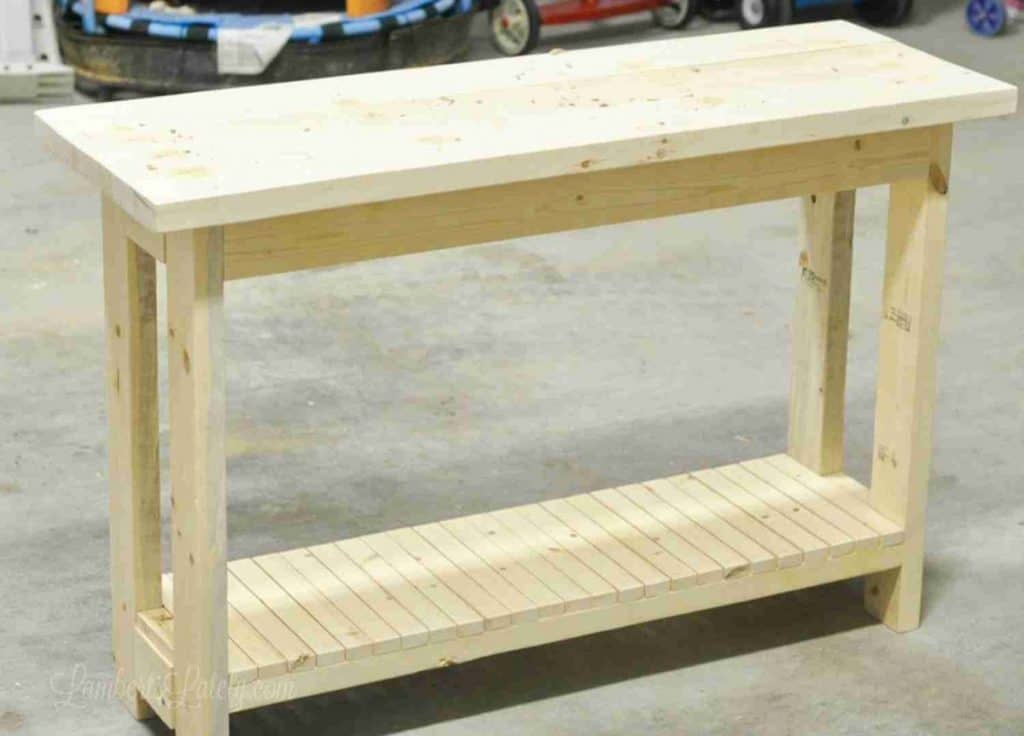 console table before painting or staining.