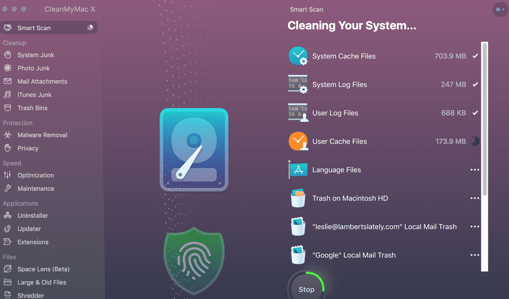 screenshot of app cleanup on cleanmymac program.