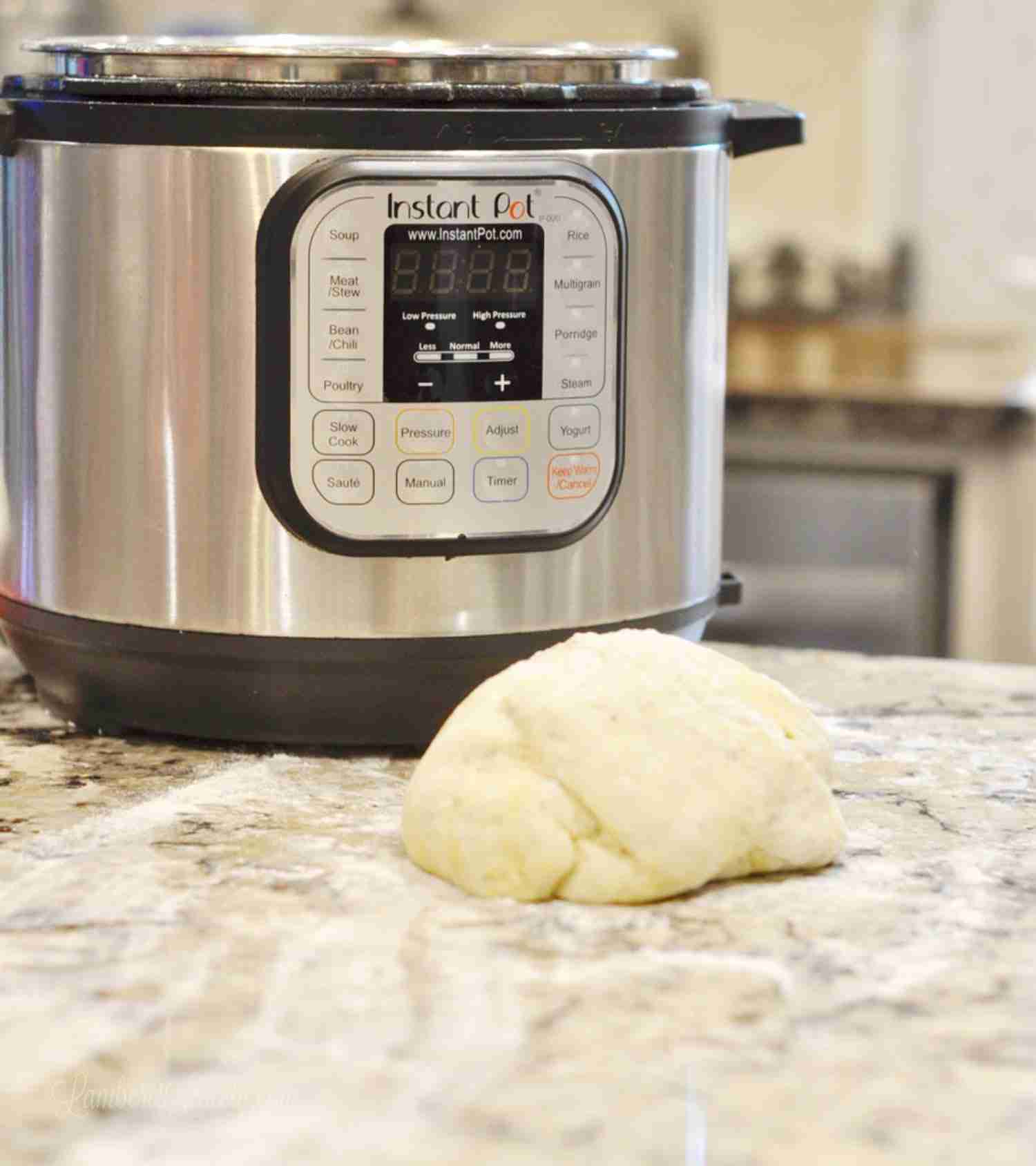 This easy recipe for homemade pizza dough is made in an Instant Pot pressure cooker! It has a quick prep and rise time and is perfect for pizza night with a family.