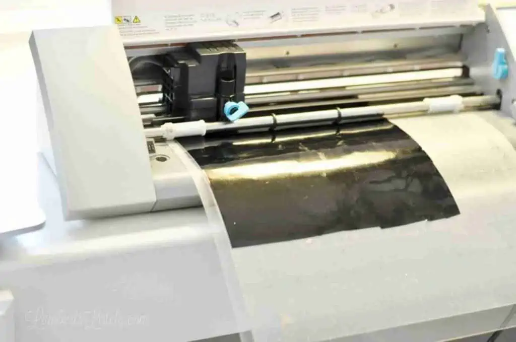 black vinyl on a silhouette machine.