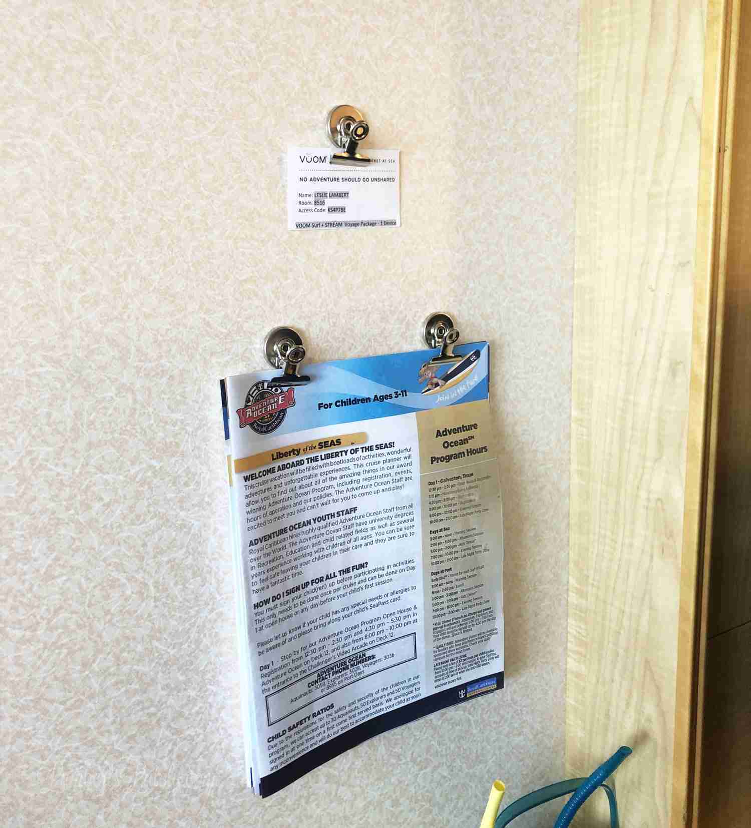 magnets for cruise ship walls.