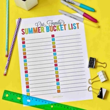 summer bucket list printable page.