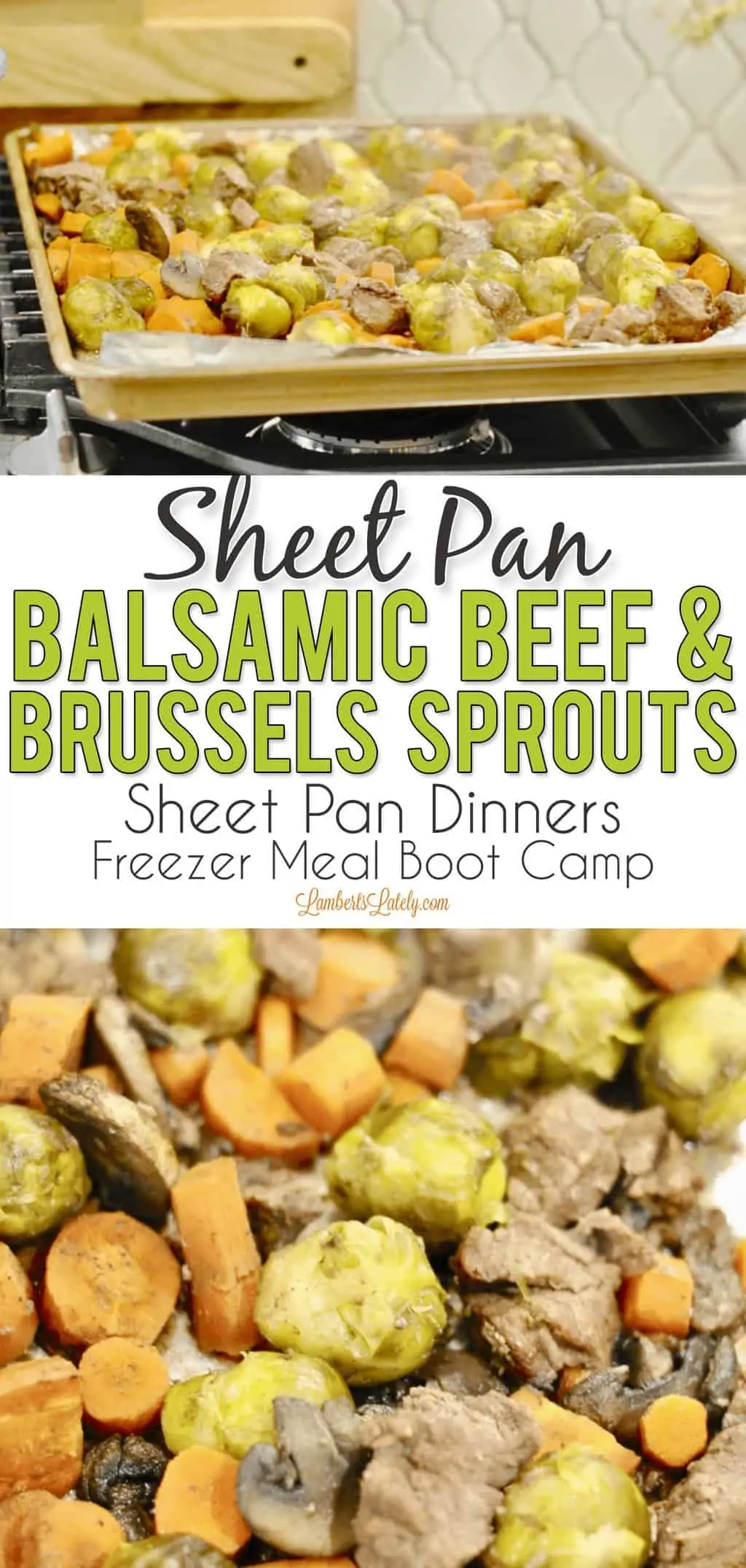 Sheet Pan Balsamic Beef and Brussels Sprouts.