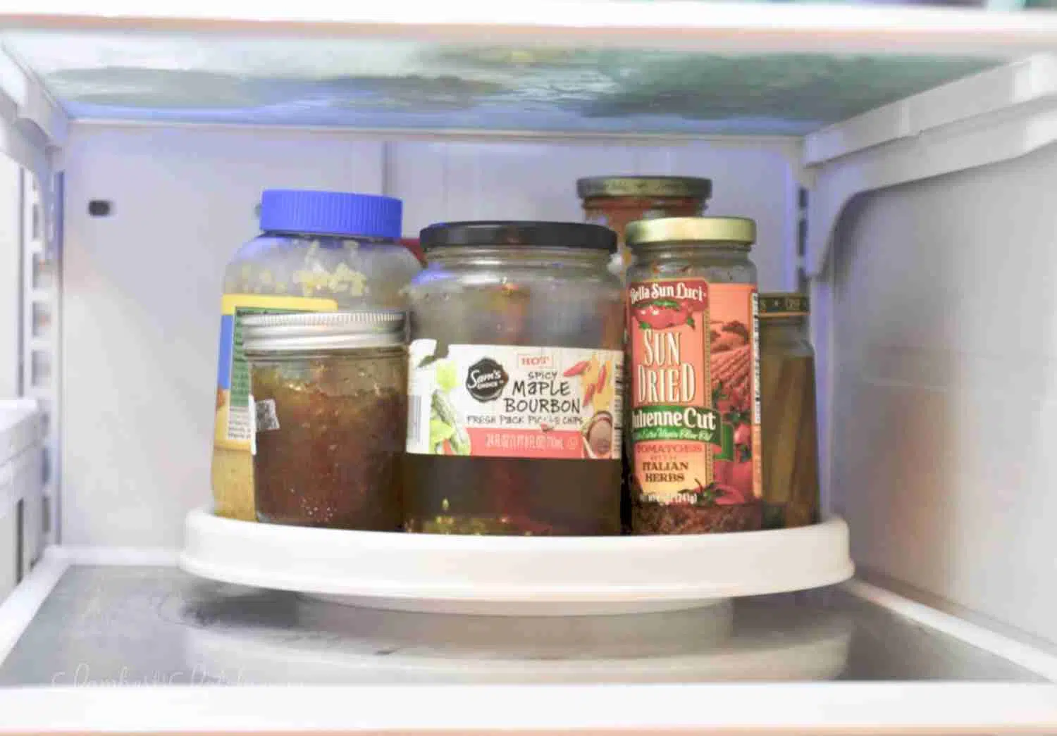 refrigerator organization ideas - lazy susan