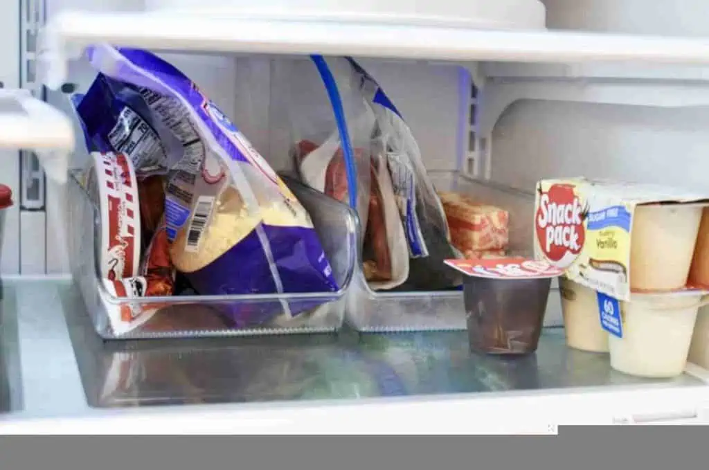 refrigerator organization ideas - clear organizing storage bins