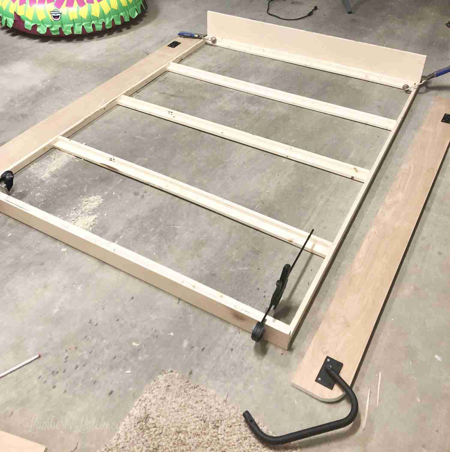 frame of murphy bed before adding sides.