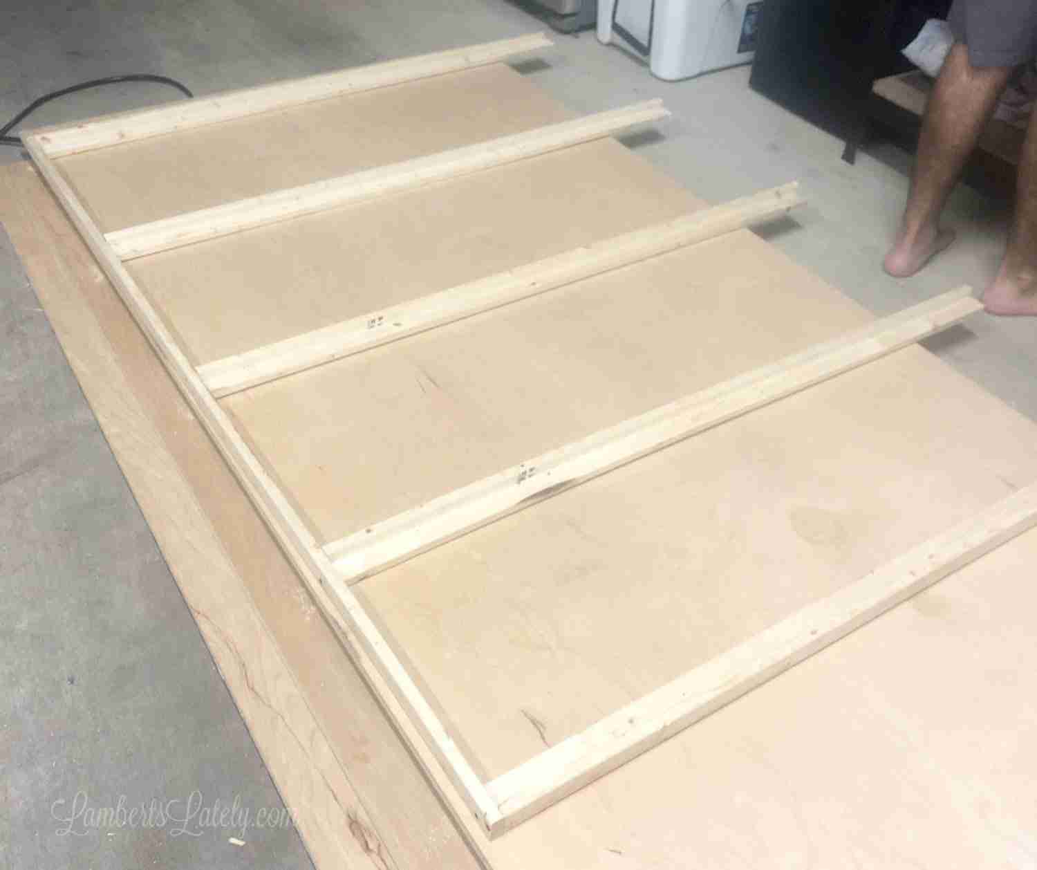 beginning of murphy bed front frame (without one side).