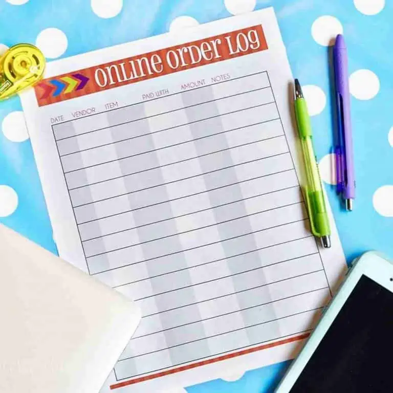 ultimate planning notebook online order log