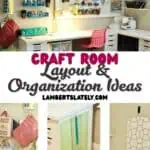 Organized craft room with storage solutions and workspace for DIY projects.