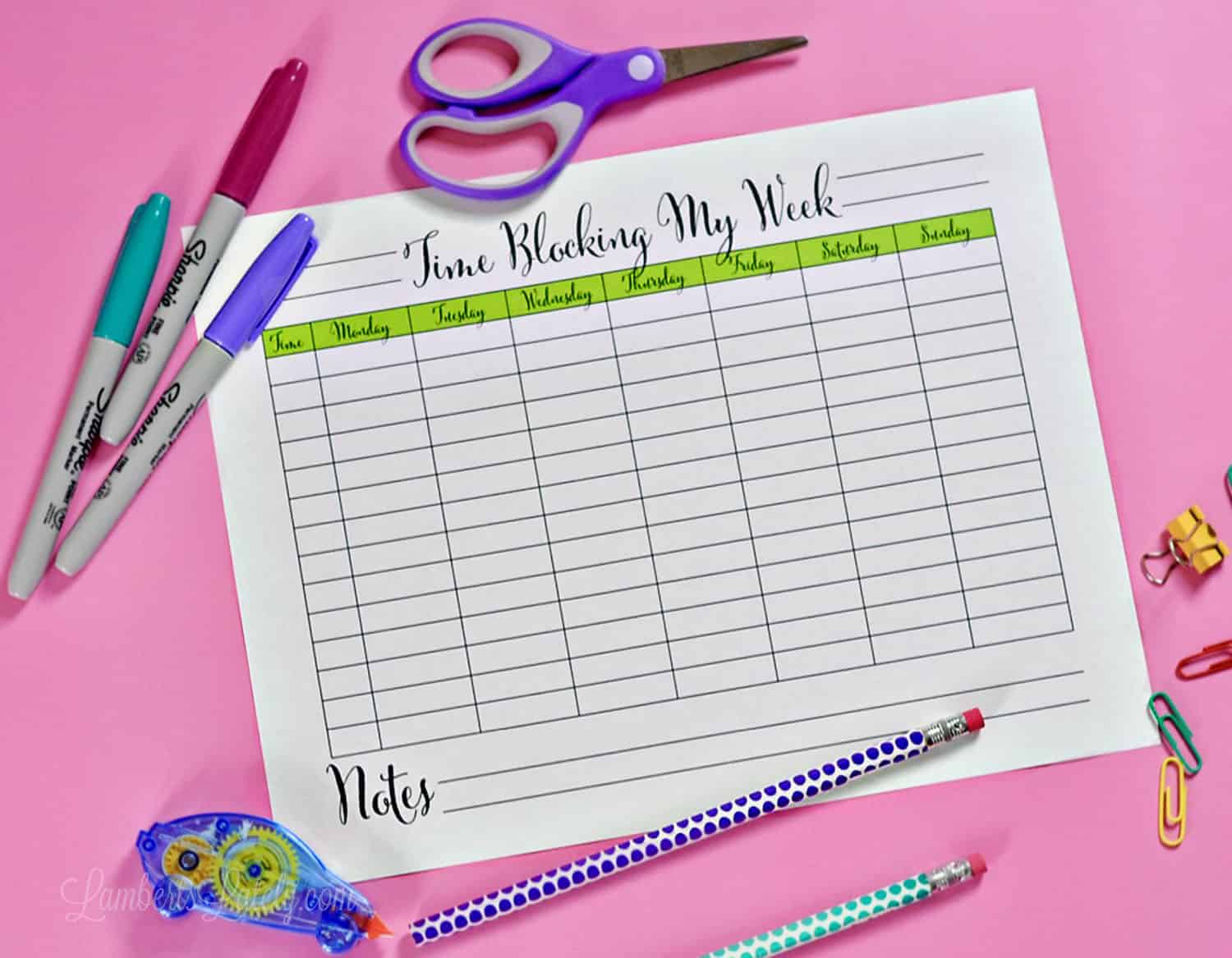 time blocking my week printable.